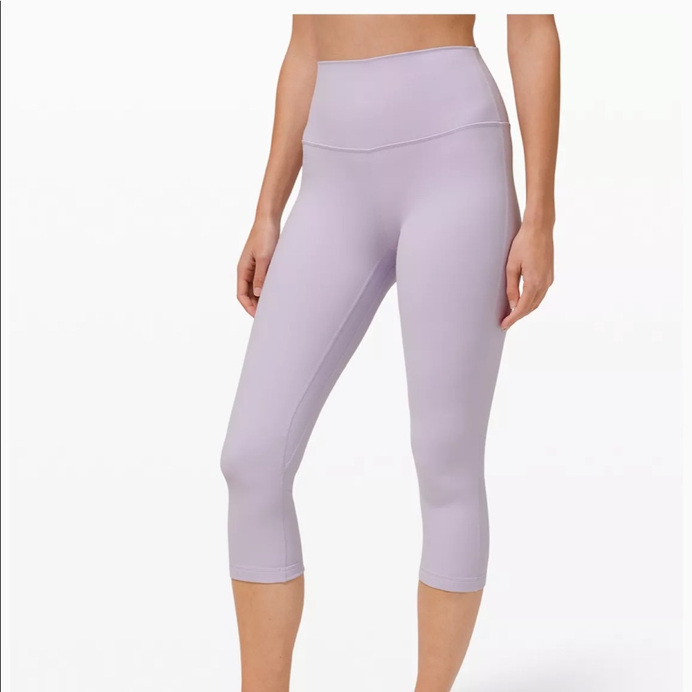Lululemon heathered purple high rise cropped leggings size 6